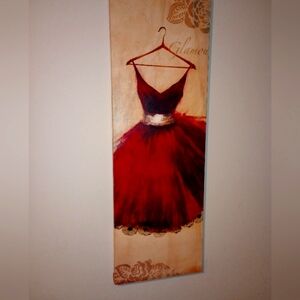 Elegant Red Dress Wall Art